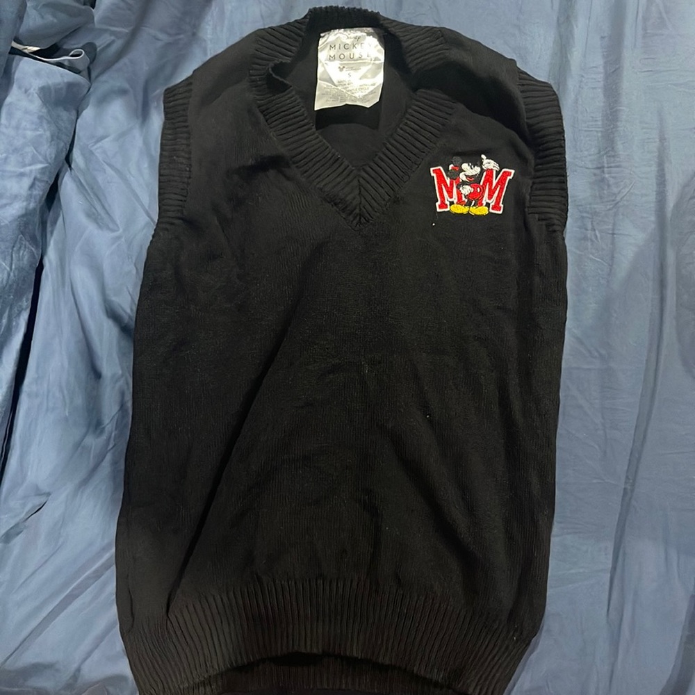 Black sweater vest Disney mom Mickey Mouse